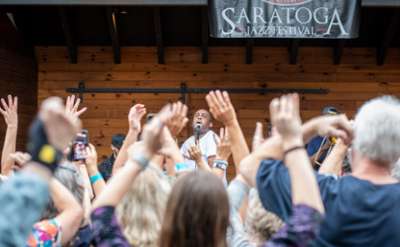 Saratoga Springs Jazz Festival performance crowd - 2025
